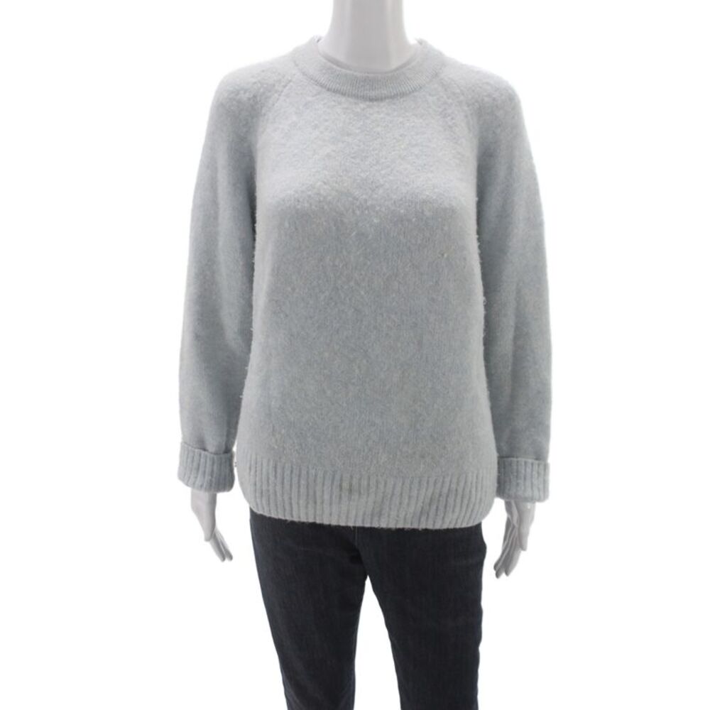 Maje Womens Pullover Sweater Blue Crew Neck Long Sleeve Size 1